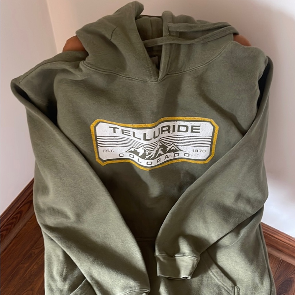 Green Hooded Sweatshirt with Graphic Design